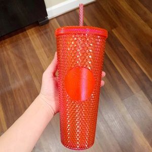Starbucks Holiday Tumbler Neon Pink Bling Cup